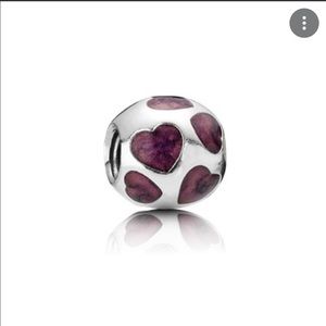 Authentic Pandora Purple Hearts Charm